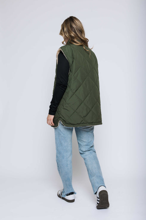Julie-Reversible Sherpa Lined Vest